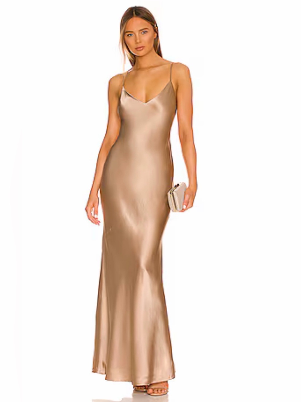 L’ AGENCE  Serita Slip Maxi Dress in cappuccino